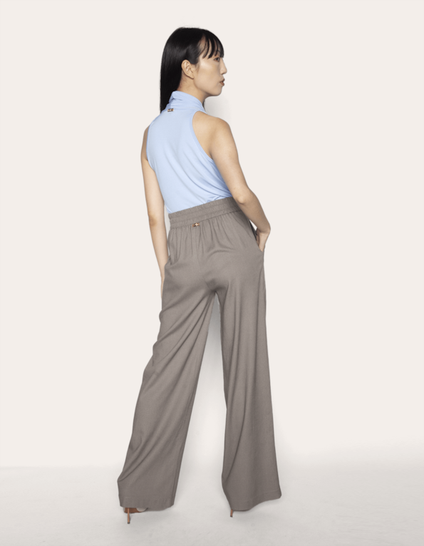 Calça pantalona linho blend