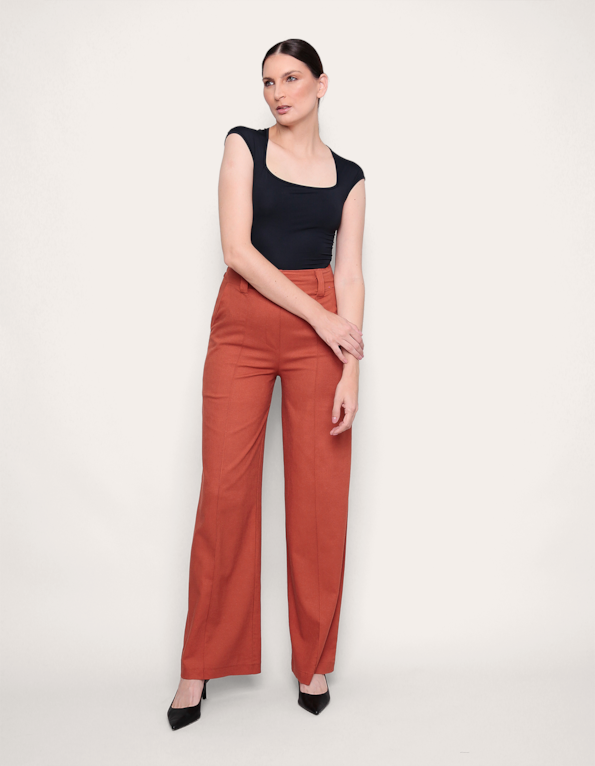 Calça pantalona linho blend