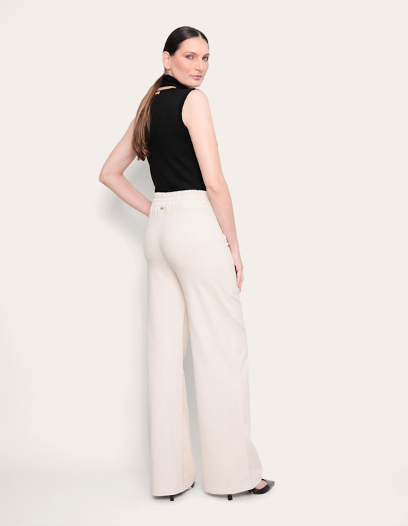 Calça pantalona linho Cru