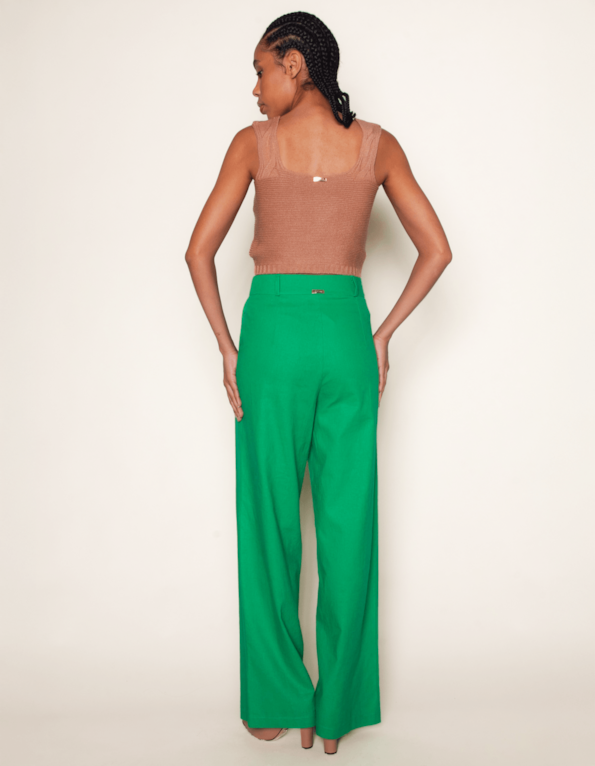 Calça pantalona linho Verde