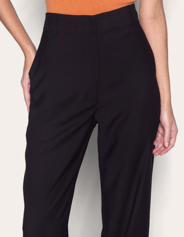 Calça pantalona sem prega Preto