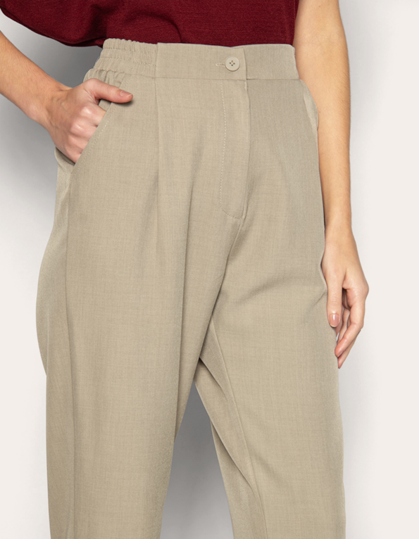 Calça reta alfaiataria Cinza claro