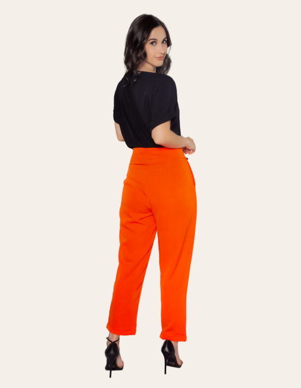 Calça reta alfaiataria Laranja