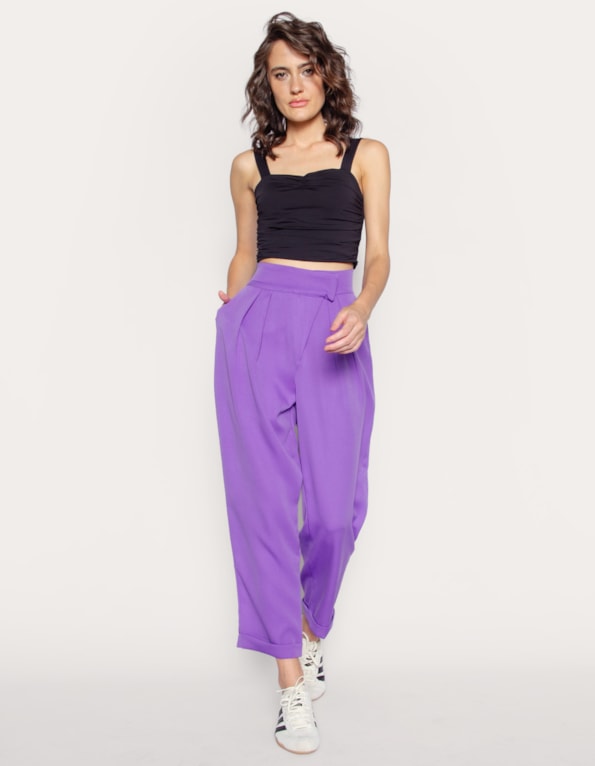 Calça reta alfaiataria Lavanda