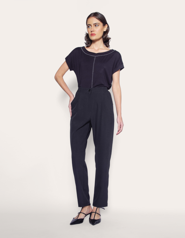 Calça reta alfaiataria Preto