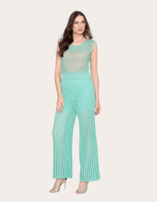 Calça tricot tela Mint