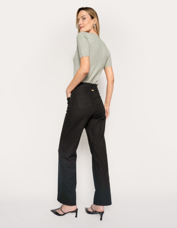 Calça wide leg sarja premium