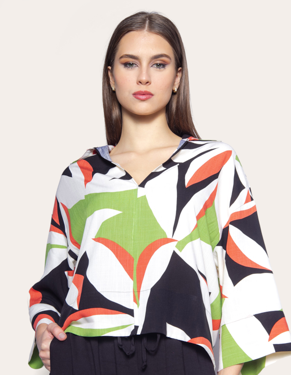 Camisa ampla estampada