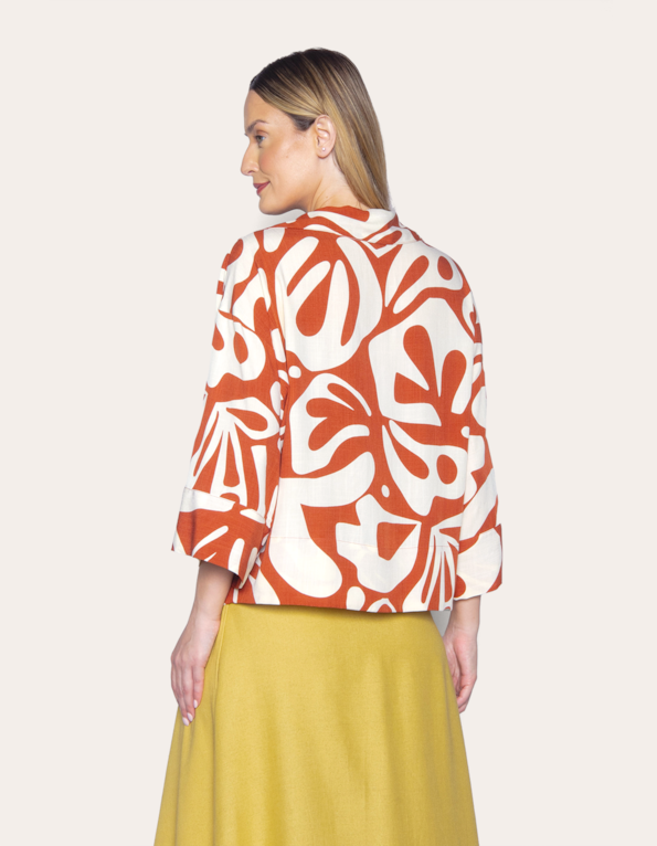 Camisa ampla estampada Abs marrom
