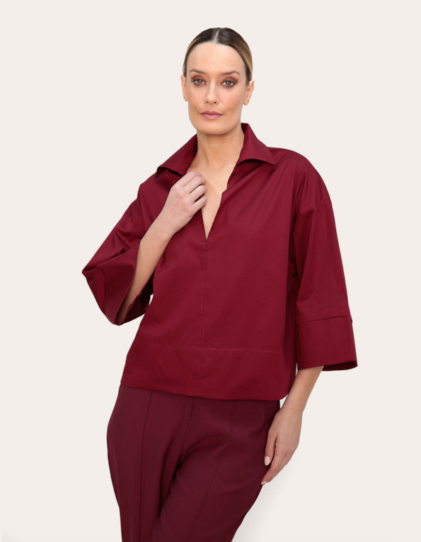 Camisa ampla  Vinho