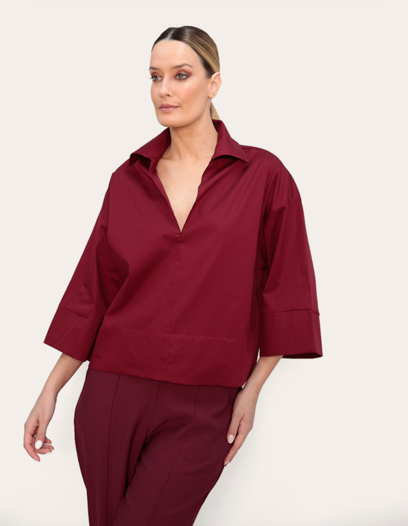 Camisa ampla  Vinho