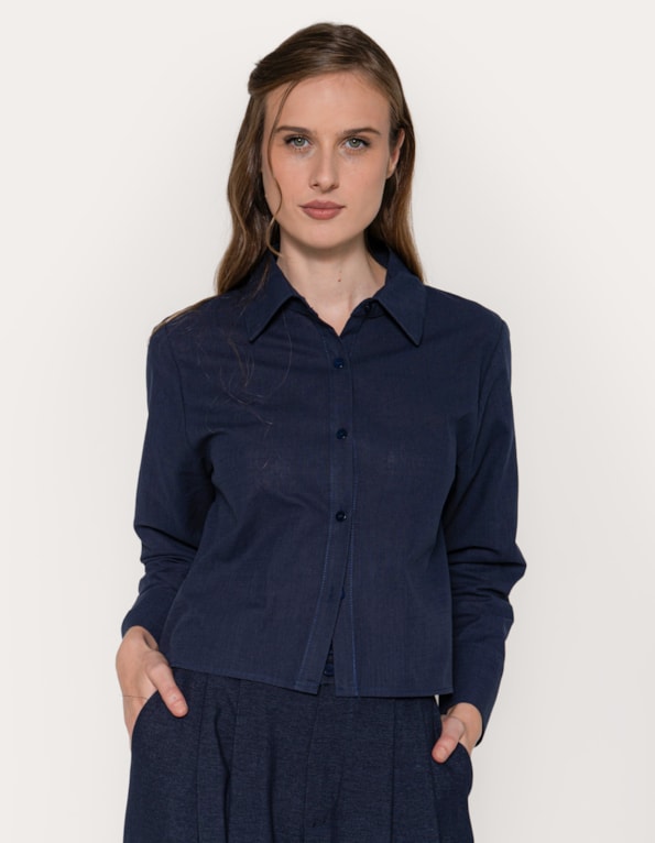 Camisa boxy manga longa
