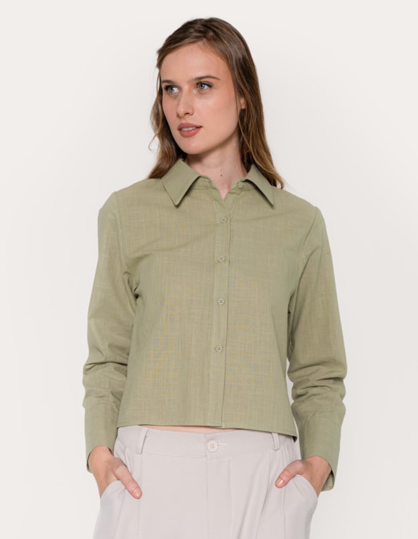 Camisa boxy manga longa