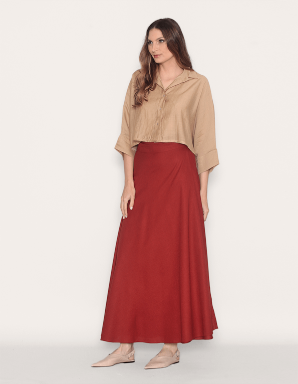 Camisa cropped ampla