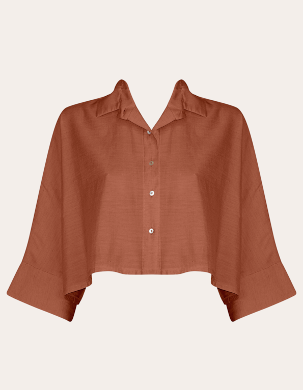 Camisa cropped ampla