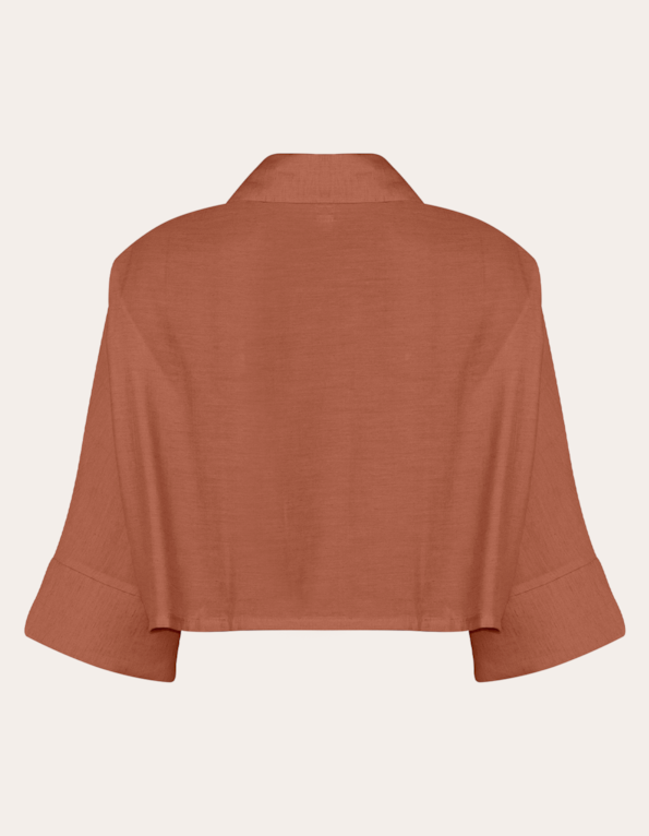 Camisa cropped ampla