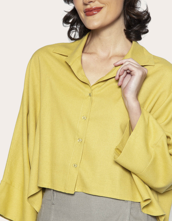 Camisa cropped ampla Butter