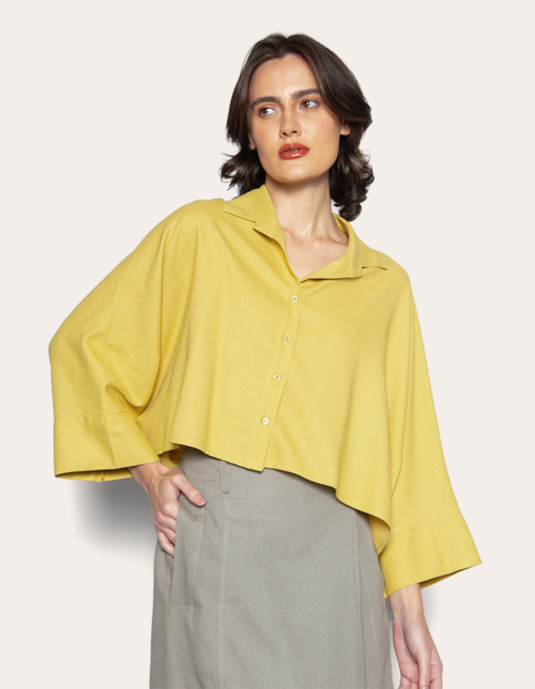 Camisa cropped ampla Butter