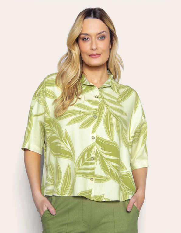 Camisa cropped estampada