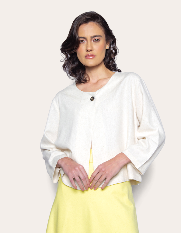 Camisa linho blend Bege claro
