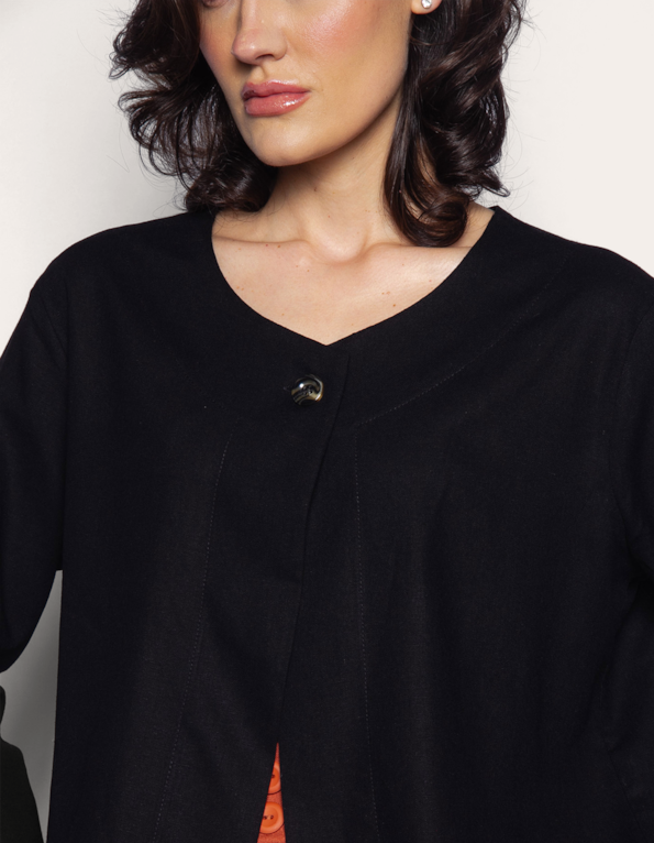 Camisa linho blend Preto