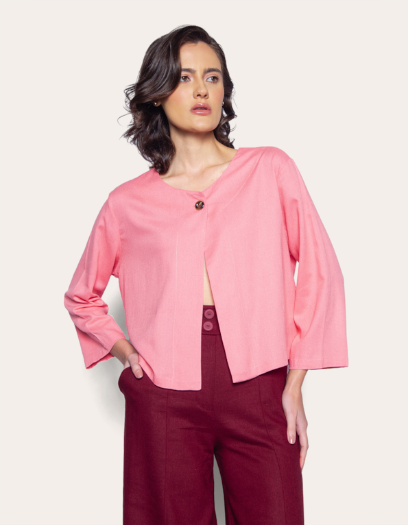 Camisa linho blend Rosa