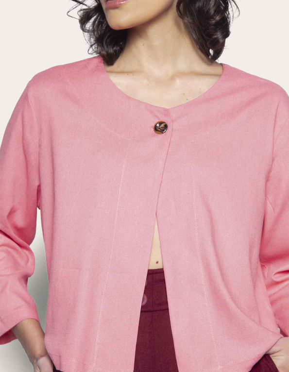 Camisa linho blend Rosa