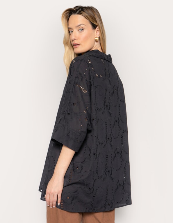 Camisa manga 3/4 oversized laise