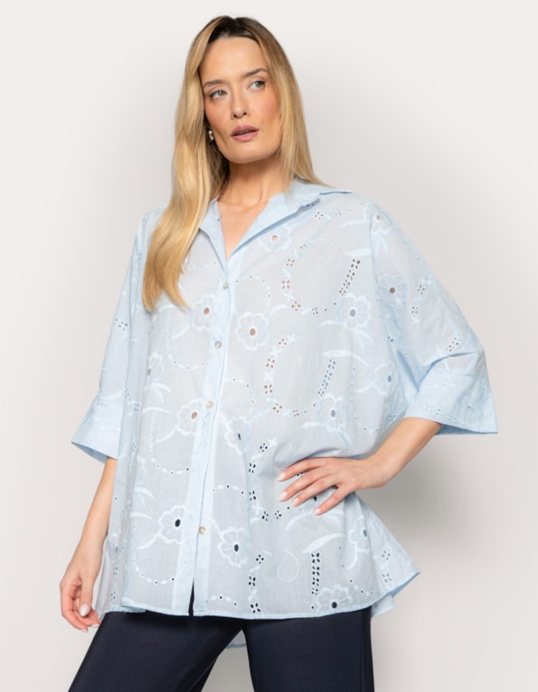 Camisa manga 3/4 oversized laise