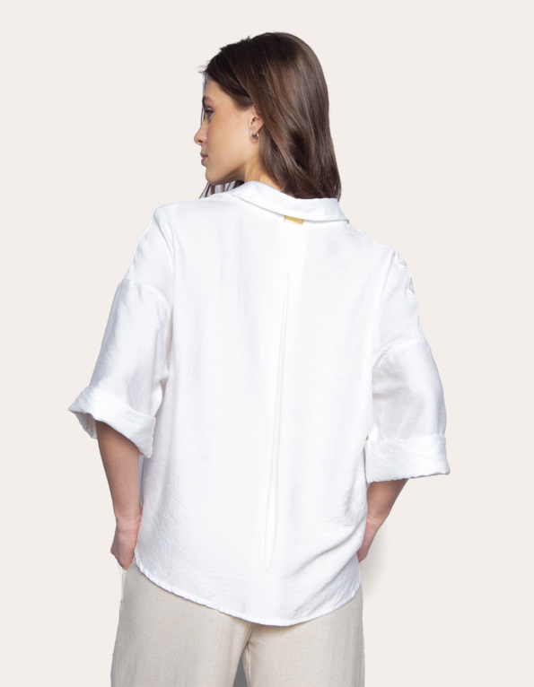 Camisa manga curta ampla Off white