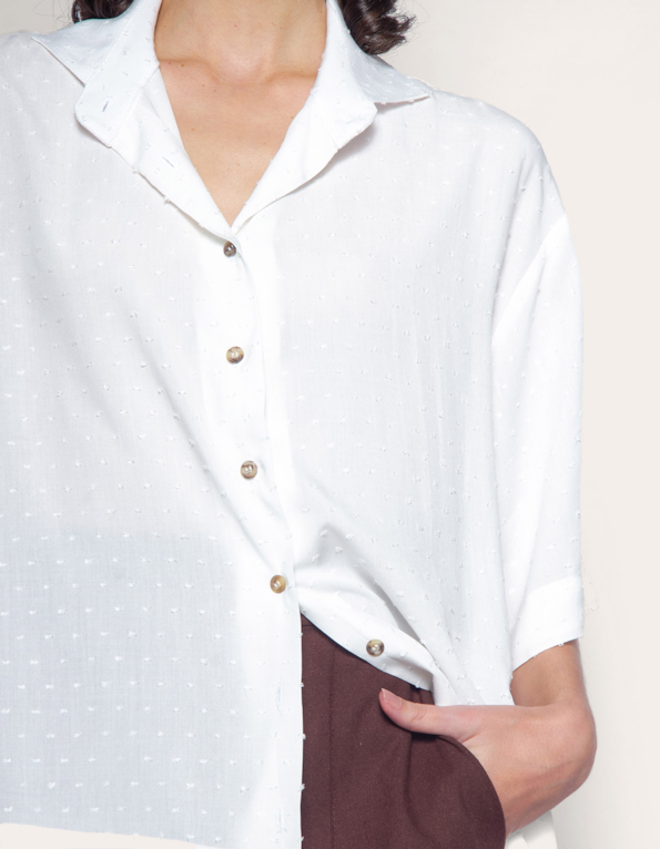 Camisa manga curta oversized Off white