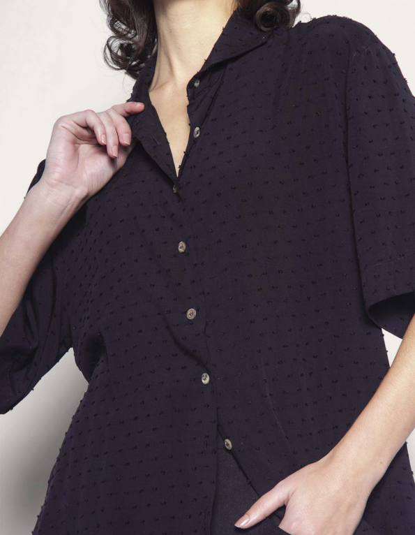Camisa manga curta oversized Preto