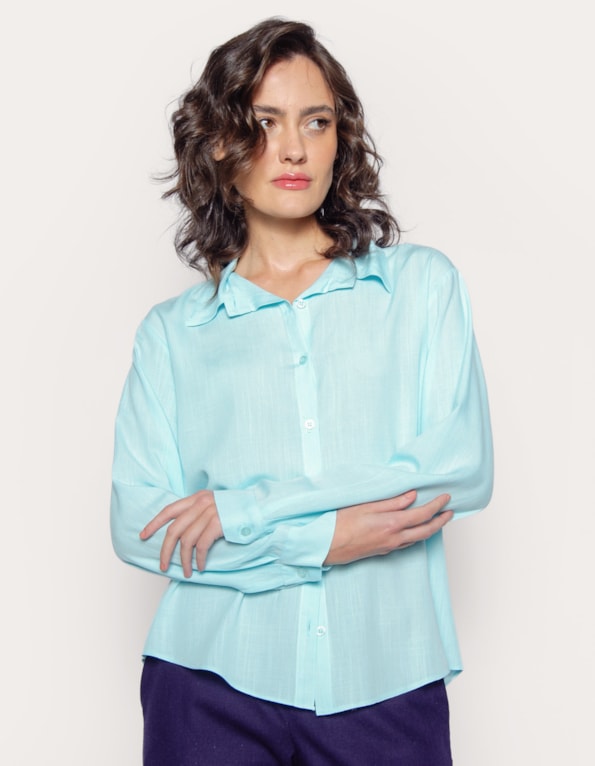 Camisa manga longa Azul claro