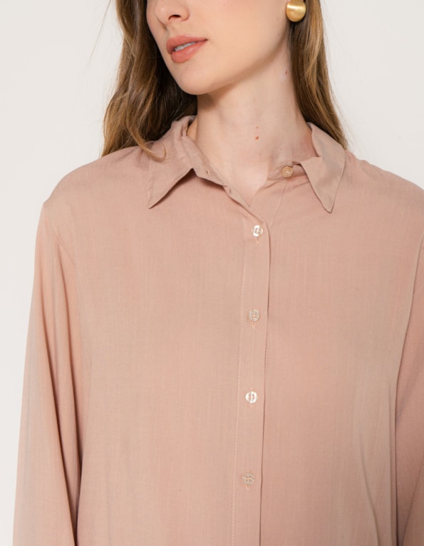 Camisa manga longa casual classic Bege medio