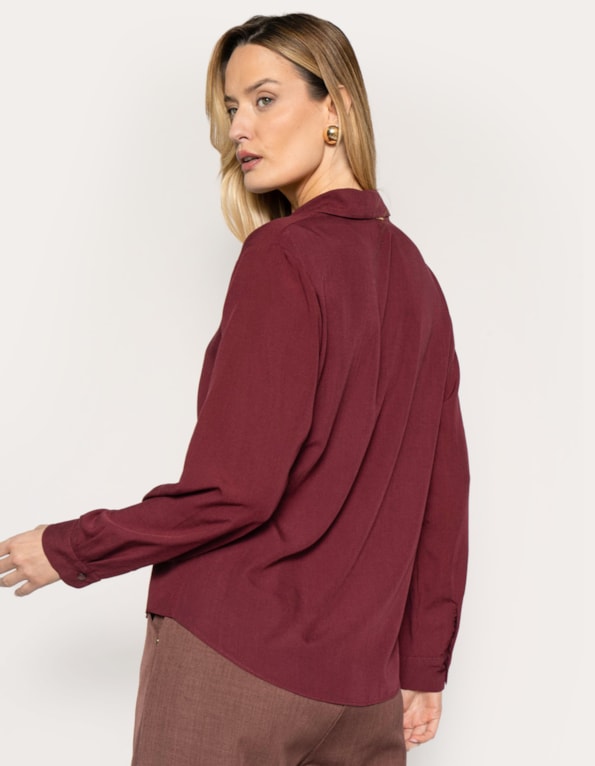 Camisa manga longa casual classic Vermelho escuro