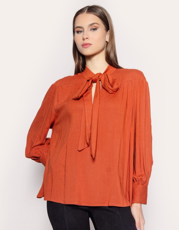 Camisa manga longa laço Avela