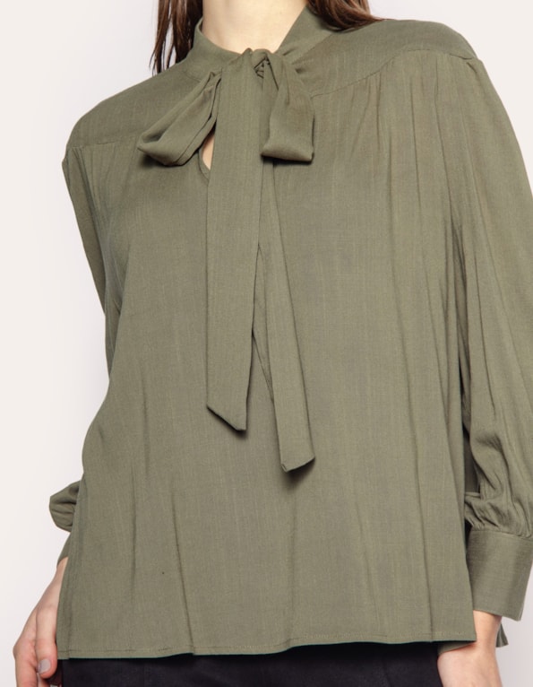 Camisa manga longa laço Oliva