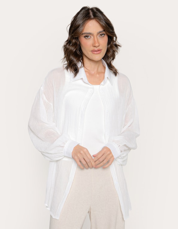 Camisa manga longa lisa Off white