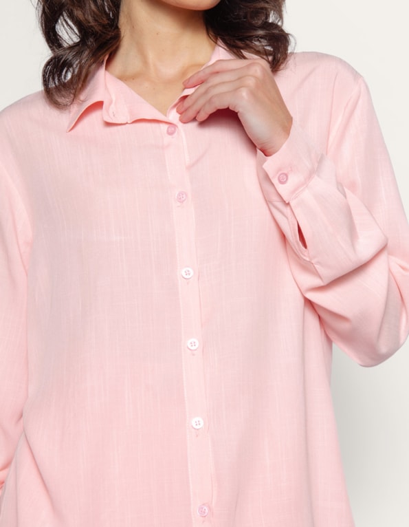 Camisa manga longa Rosa claro
