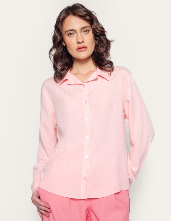 Camisa manga longa Rosa claro