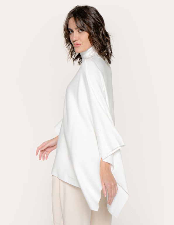 Capa poncho tricot Off white