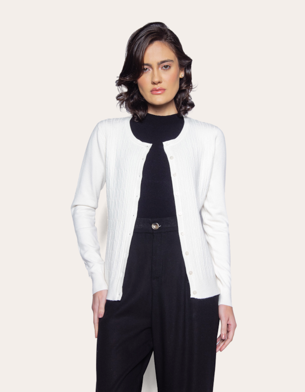 Cardigan tricot corrente Off white