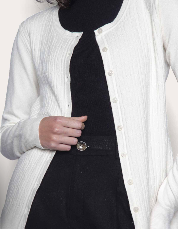 Cardigan tricot corrente Off white