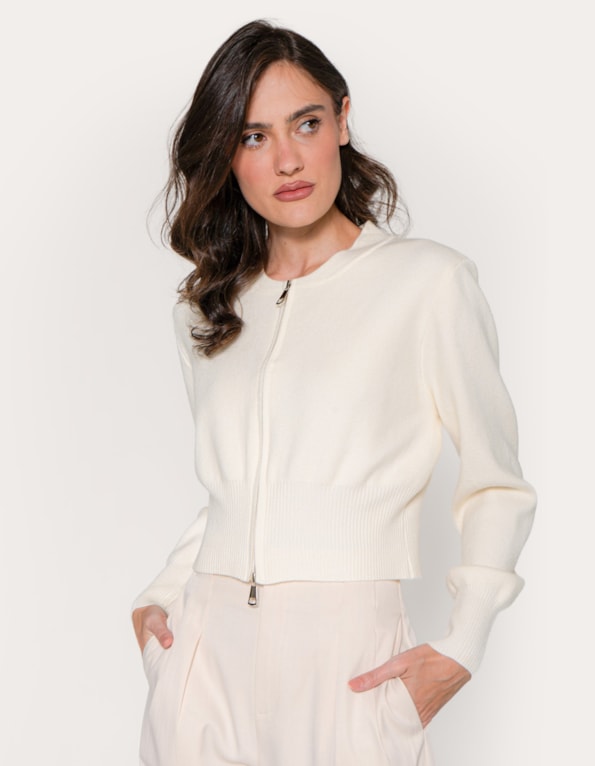 Cardigan tricot duo zip