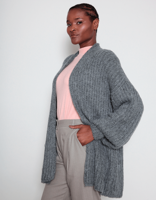 Cardigan tricot felpudo Cinza