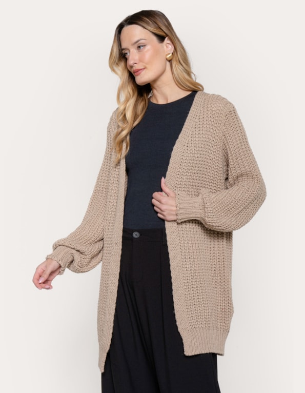 Cardigan tricot oversized Bege
