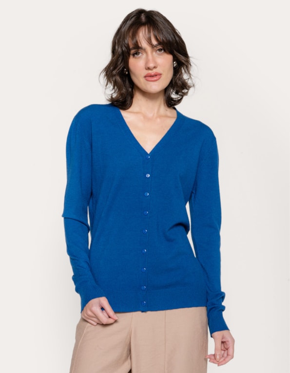 Cardigan tricot soft  Azul medio