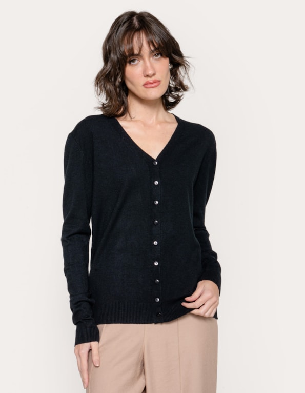 Cardigan tricot soft  Preto