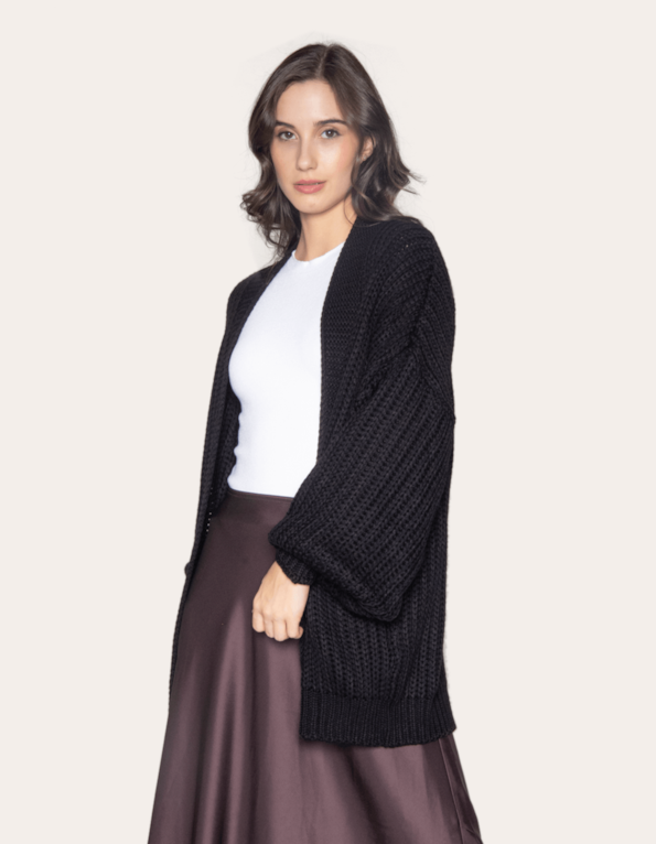 Casaco cardigan oversized Preto