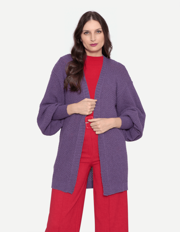 Casaco oversized tricot Roxo